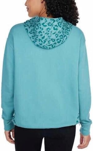 Champion Women's Color Block Print Logo Long Sleeve Pullover Hoodie Sweatshirt (US, Alpha, XX-Large, Regular, Regular, Aqua) in Saudi Arabia