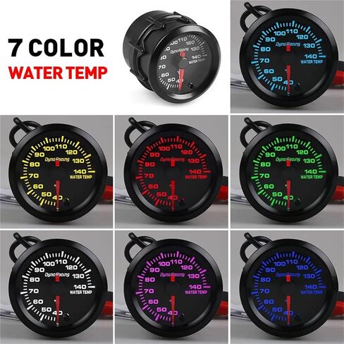 2" 52mm 7 Colors LED Car Water Temp Gauge 40-140 Celsius Water Temperature Meter High Speed Motor with Sensor in Saudi Arabia