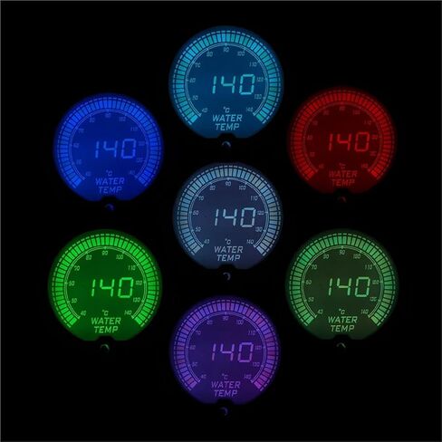 2" 52mm 7 Colors Water Temp Gauge 40-140 Celsius with Sensor in Saudi Arabia