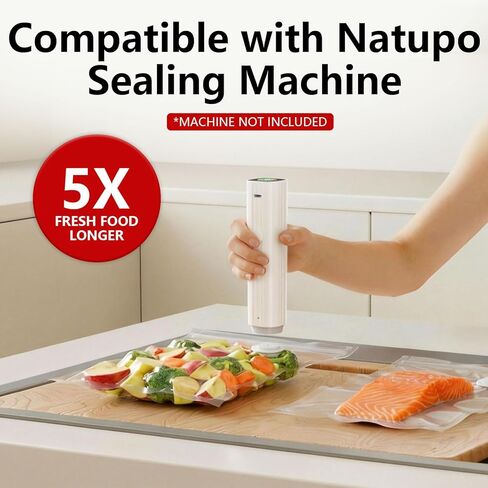30 عبوة من أكياس تفريغ الهواء القابلة لإعادة الاستخدام من أجل Natupo، أكياس Sous Vide شديدة التحمل خالية من مادة BPA (15 متوسطة، 15 كبيرة) مع مشبكين للغلق، أكياس تخزين طعام مضادة للتسرب للفريزر والميكروويف وإعداد الوجبات in Kuwait