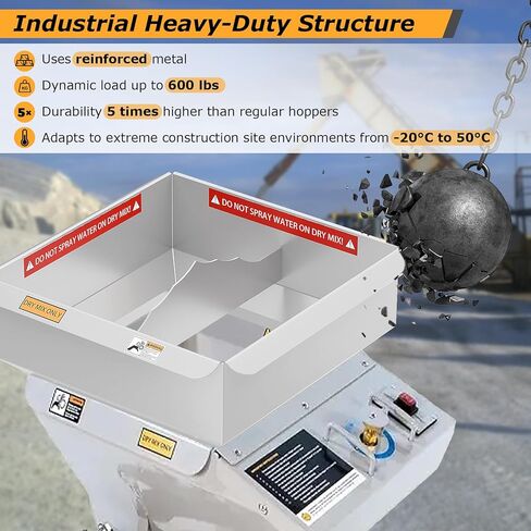 Hopper Extension, Increased Dry Mix Capacity From 120 Pounds to 300 Pounds, Anti-Rust Nano Coating, for large-Scale Construction And Yard Renovations in Kuwait