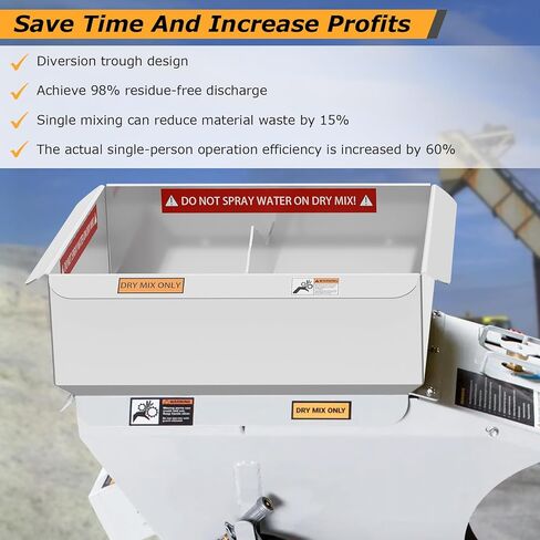 Hopper Extension, Increased Dry Mix Capacity From 120 Pounds to 300 Pounds, Anti-Rust Nano Coating, for large-Scale Construction And Yard Renovations in Kuwait