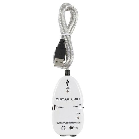 جهاز تسجيل محول واجهة الصوت USB من Walfront Guitar للكمبيوتر الشخصي مع مخرج سماعة رأس ستيريو يعمل بمنفذ USB للمراقبة مع مكبرات صوت الشاشة النشطة (أبيض) in Kuwait