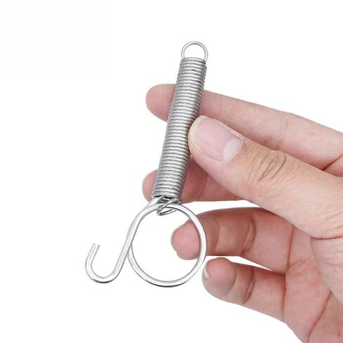 4 Pack 115mm Heavy-Duty Spring Latch, One-Handed Pet Cage Door Lock for Rabbits, Dogs, Birds, and Small Animal Enclosures - Secure Metal Hook for Wire Cages in Saudi Arabia