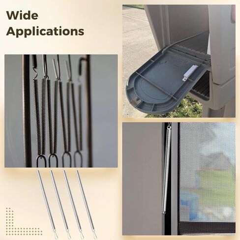 4 Pcs 20 Inch Extension Springs for Screen Doors, High-Elastic Galvanized Steel Springs, Adjustable Tension, 19.68 in x 0.35 in x 0.35 in, Ideal for Tool Hanging and Small Curtains in Kuwait