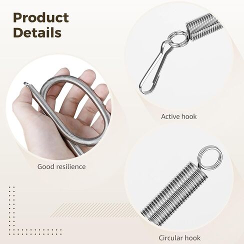 4 Pcs 20 Inch Extension Springs for Screen Doors, High-Elastic Galvanized Steel Springs, Adjustable Tension, 19.68 in x 0.35 in x 0.35 in, Ideal for Tool Hanging and Small Curtains in Kuwait