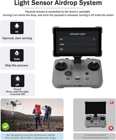 جهاز إطلاق الحمولة من YBING لـ DJI Mavic 4، نظام إسقاط هوائي بدون طيار مزود بمستشعر ضوئي قابل لإعادة الشحن لصيد الأسماك والإنقاذ والإسقاط الجوي وملحقات التوصيل الجوي الإبداعية in Kuwait