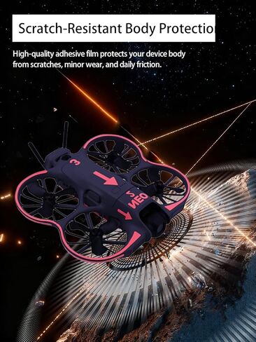 ملصق يتوهج في الظلام لطائرة DJI NEO 2 بدون طيار، طبقة حماية مقاومة للخدش ومقاومة للماء من WUNIAK، (برتقالي أحمر) in Saudi Arabia