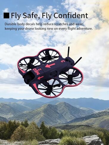 ملصق يتوهج في الظلام لطائرة DJI NEO 2 بدون طيار، طبقة حماية مقاومة للخدش ومقاومة للماء من WUNIAK، (برتقالي أحمر) in Saudi Arabia