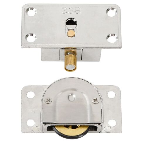 338 Sliding Cabinet Door Hardware Silver – Stainless Steel Cabinet Hanging Single Wheel Rollers, Zinc Alloy Pulley Track Set for Closet Wardrobe, Top & Bottom Replacement Home Furniture in Saudi Arabia