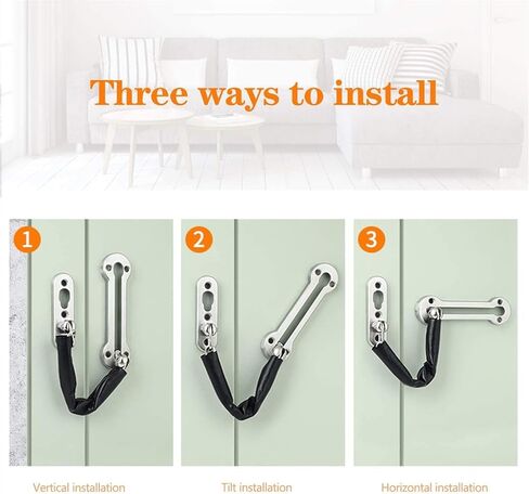 Door Chain Lock,Chain Safe Buckle,Latch Safety Limiter,2pcs Home Door ChainHome Hotel Door Bolt Anti-Theft Door Safety Chain Door Lock Anti-Theft Buckle Door Latch Lock in Saudi Arabia