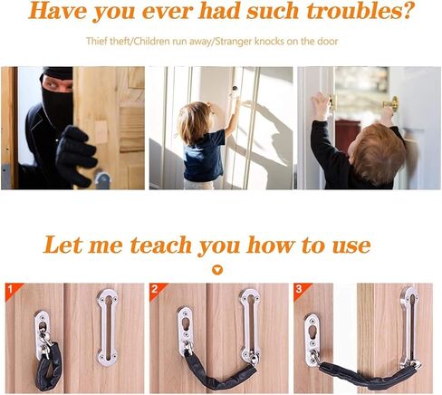 Door Chain Lock,Chain Safe Buckle,Latch Safety Limiter,2pcs Home Door ChainHome Hotel Door Bolt Anti-Theft Door Safety Chain Door Lock Anti-Theft Buckle Door Latch Lock in Saudi Arabia