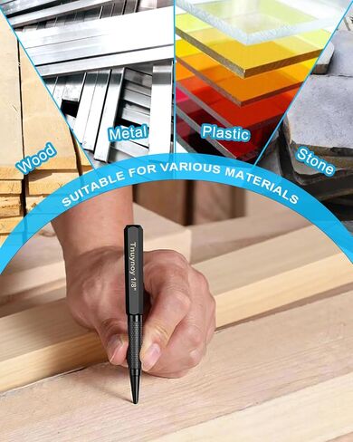 مجموعة خرامة أظافر وخرامة مركزية مكونة من 4 قطع، فولاذ Cr-V مقوى مع مقبض مخرش مانع للانزلاق، 3/32 بوصة، 1/32 بوصة، أداة ضبط أظافر 1/16 بوصة وأداة ثقب مركزية 1/8 بوصة للمعادن/أعمال الخشب، أسود in Kuwait