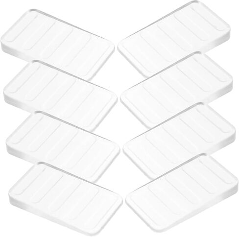 Housoutil 8Pcs Transparent Furniture Leveling Wedges Toilet Shims for Table Stabilization Ribbed Design for Uneven Surfaces for Restaurants and Home Use in Saudi Arabia