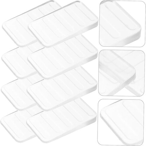 Housoutil 8Pcs Transparent Furniture Leveling Wedges Toilet Shims for Table Stabilization Ribbed Design for Uneven Surfaces for Restaurants and Home Use in Saudi Arabia