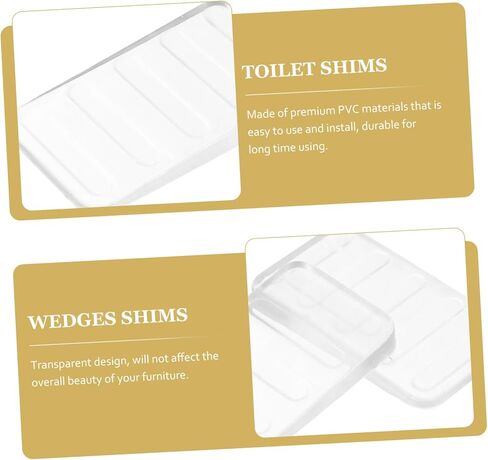Housoutil 8Pcs Transparent Furniture Leveling Wedges Toilet Shims for Table Stabilization Ribbed Design for Uneven Surfaces for Restaurants and Home Use in Saudi Arabia