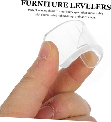 Housoutil 8Pcs Transparent Furniture Leveling Wedges Toilet Shims for Table Stabilization Ribbed Design for Uneven Surfaces for Restaurants and Home Use in Saudi Arabia