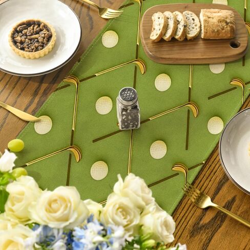 Artoid Mode Green Ball and Club Golf Table Runner, Sport Theme Kitchen Dining Table Decoration for Home Party 13x72 Inch in Saudi Arabia