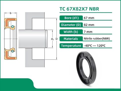 1 قطعة TC 67X82X7 NBR الهيكل العظمي النفط الختم 67*82 7 طوقا الأختام النتريل المطاط شعاعي رمح in Saudi Arabia