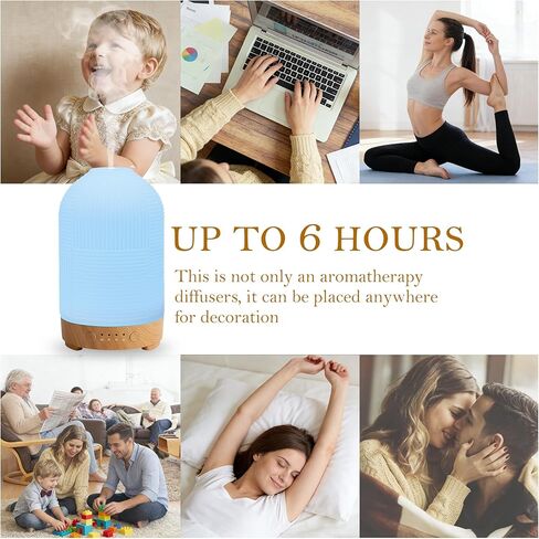 موزع روائح الزيوت العطرية 200 مل، ناشر سيراميك وعلاج عطري مع 9 ألوان، وقت 2 ساعة/4 ساعات/6 ساعات، جهاز توزيع الزيوت بالموجات فوق الصوتية، إيقاف تلقائي، موزع روائح الزيوت العطرية للمنزل وغرفة النوم والمكتب in Kuwait