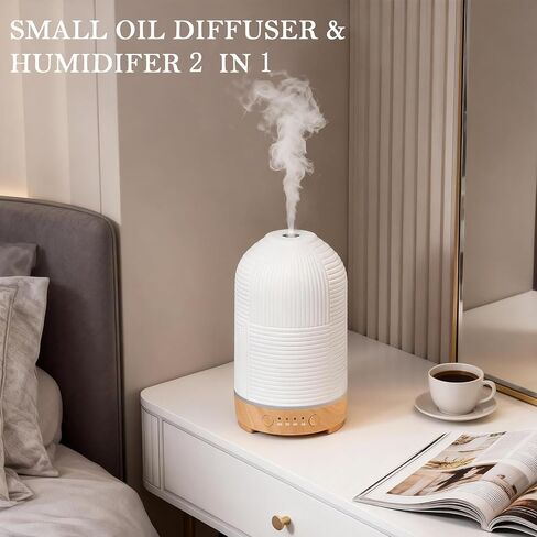 موزع روائح الزيوت العطرية 200 مل، ناشر سيراميك وعلاج عطري مع 9 ألوان، وقت 2 ساعة/4 ساعات/6 ساعات، جهاز توزيع الزيوت بالموجات فوق الصوتية، إيقاف تلقائي، موزع روائح الزيوت العطرية للمنزل وغرفة النوم والمكتب in Kuwait