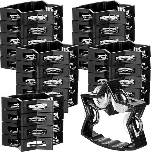 24 حزمة من البلاستيك الدف صانعي الضوضاء ستار قرع الدف آلة قرع موسيقية محمولة مع 4 أجراس للموسيقى والفصول الدراسية وحفلات الزفاف والكنيسة والعروض الموسيقية (أسود) in Kuwait