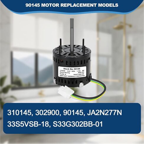 محرك مروحة العادم البديل المحسن 90145 متوافق مع 310145، 8 واط 115 فولت 60 هرتز، 950 دورة في الدقيقة CWSE - تشغيل هادئ لمروحة تهوية الحمام، أداء سلس وتصميم منخفض الضوضاء in Kuwait