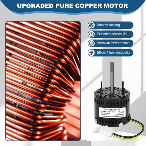 محرك مروحة العادم البديل المحسن 90145 متوافق مع 310145، 8 واط 115 فولت 60 هرتز، 950 دورة في الدقيقة CWSE - تشغيل هادئ لمروحة تهوية الحمام، أداء سلس وتصميم منخفض الضوضاء in Kuwait