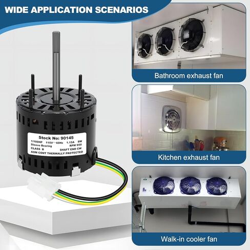 محرك مروحة العادم البديل المحسن 90145 متوافق مع 310145، 8 واط 115 فولت 60 هرتز، 950 دورة في الدقيقة CWSE - تشغيل هادئ لمروحة تهوية الحمام، أداء سلس وتصميم منخفض الضوضاء in Kuwait