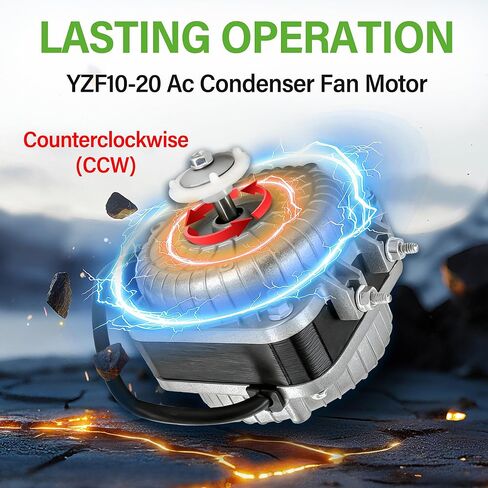 YZF10-20 Condenser Fan Motor AC 120V 60Hz 1550rpm 10/55W 0.8A Electric Shaded Pole Radiator Evaporator Fan Motor for Small Ventilation Equipment Refrigerator Freezer Coolers Vending Machines in Saudi Arabia