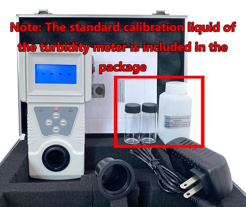 Water Turbidity Meters with Standard Calibration Solution Measuring Range 0 to 400NTU Resoultion 0.01 Repeatability ≤2% Indicative Error ±6% 90° Scattered Light LCD Backlit Display in Kuwait