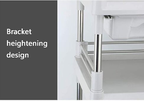 Multifunctional Storage Trolley,Household Serving Cart 2-Shelf Beauty Hair Salon Spa Trolley Laboratory Cart with Handle One Drawer,Steel Abs Utility Tool Cart Movable Hand Trucks,S in Saudi Arabia