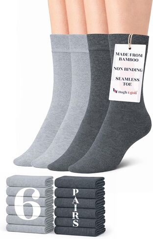 جوارب Hugh Ugoli للسيدات من الخيزران، رفيعة وناعمة، بنطلون عمل كاجوال، غير مربوط، 3-6 أزواج in Kuwait