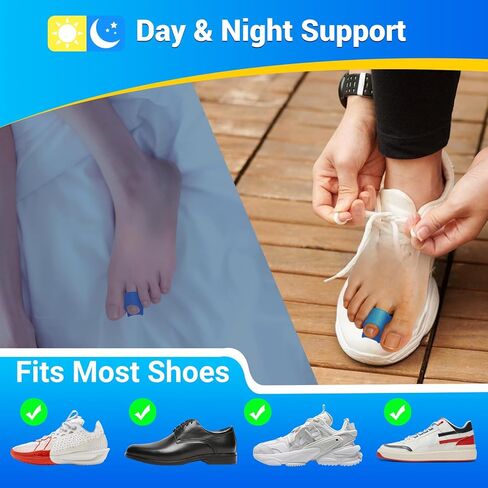 Hammer Toe Straightener - Hammer Toe Corrector for Women & Men - (6Pcs, Blue) - Gel Toe Splint Relief for Bunion, Claw, Crooked, Hammer, Broke Support - 3 Different Sizes (S/M/L) in Kuwait