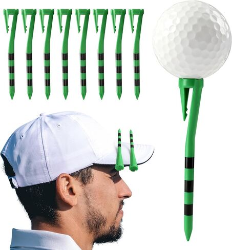 FINGER TEN Plastic Golf Tees 3 1/4 Inch with Hat Clip Design Value 30 Pack, Durable & Consistent Height Tees with Easy Access Design, Easy to Find Colors Pink/White/Green in Saudi Arabia