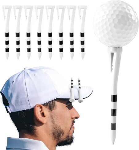 FINGER TEN Plastic Golf Tees 3 1/4 Inch with Hat Clip Design Value 30 Pack, Durable & Consistent Height Tees with Easy Access Design, Easy to Find Colors Pink/White/Green in Saudi Arabia
