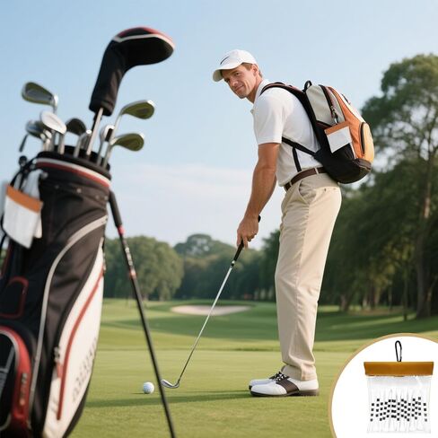 1 PCS Golf Tee Pouch Bag with Clip Transparent Golf Tees and Balls Storage for Men and Women in Kuwait