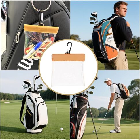 1 PCS Golf Tee Pouch Bag with Clip Transparent Golf Tees and Balls Storage for Men and Women in Kuwait