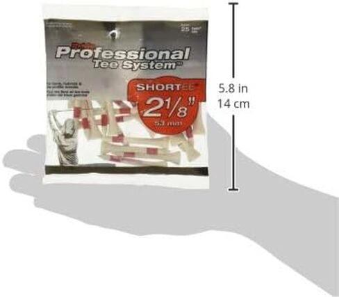 Pride Professional Tee System, 2-1/8 inch Shortee Tee, 25 Count Bags, Red on White in Kuwait