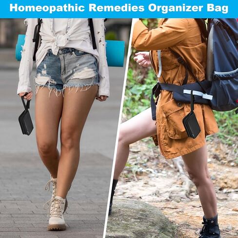 Beautyflier Homeopathy Storage Bag, Compact Size Small Travel Bag for Homeopathic Medicine Storage, Homeopathic Remedies Organizer Case for 12 Tubes, With Carrier Strap, Bag Only in Saudi Arabia