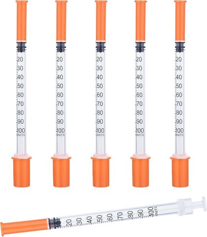 حقنة 1 مل 32 جرام 1/4 بوصة (6 مم)، مستلزمات مختبر U-100، مغلفة بشكل فردي، عبوة من 100 قطعة in Kuwait