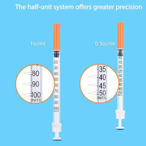 حقنة 1 مل 32 جرام 1/4 بوصة (6 مم)، مستلزمات مختبر U-100، مغلفة بشكل فردي، عبوة من 100 قطعة in Kuwait