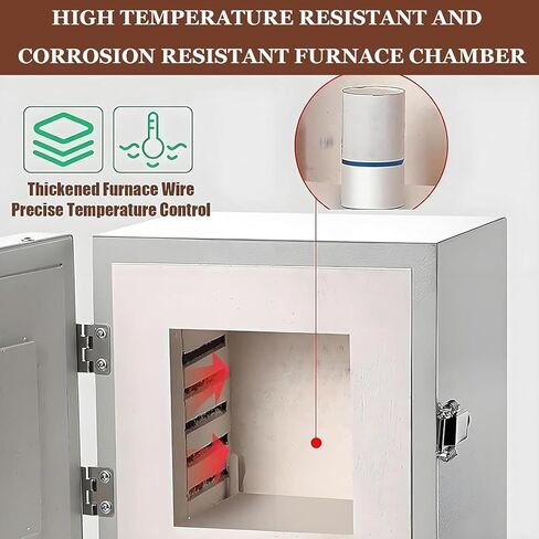 فرن كهربائي للاحتراق بقدرة 2000 وات، فرن الاحتراق بدرجة حرارة عالية، فرن معالجة المجوهرات المعملية المتكامل، فرن التحكم في درجة الحرارة PID 1150 درجة مئوية، للمجوهرات والأعمال المعدنية in Kuwait