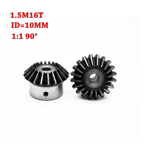 Steel Heavy Duty Motor Pinion Gear 10mm 1:1 Bevel Gear 1.5 Modulus 16 Teeth ID= 90 Degree Steel Gears in Saudi Arabia