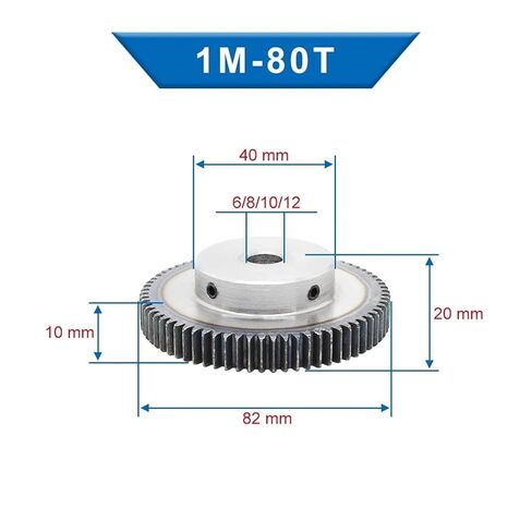 Steel Heavy Duty Motor Pinion Gear 1 Piece Spur Gear 1M80T Outer Diameter 82 Mm Bore 6/8/10/12 Low Carbon Steel Wheel for Tramission Part(12x4x1.8 mm) in Saudi Arabia