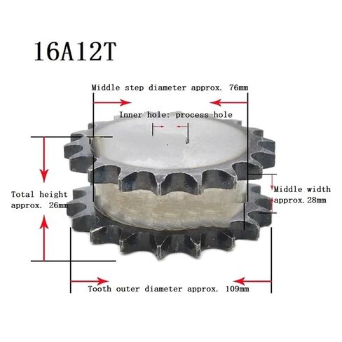 الصلب الثقيلة موتور ترس ترس 1 قطعة 16A 12T الأسنان 45 # الصلب الآلات الصناعية كاذبة صف مزدوج محرك ضرس والعتاد in Saudi Arabia