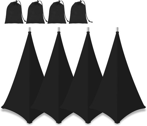 Speaker Stand Cover-Speaker Cloth with 360 Degree Cover, Speaker Tripod Scrim Cover for Speaker/Lighting with Free Travel Bag, 2 Pack Black in Kuwait