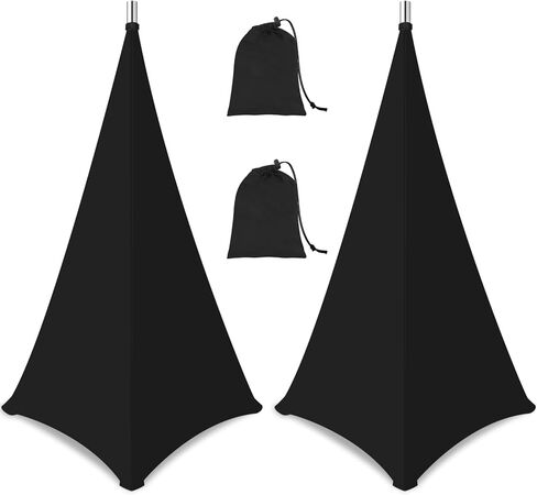 Speaker Stand Cover-Speaker Cloth with 360 Degree Cover, Speaker Tripod Scrim Cover for Speaker/Lighting with Free Travel Bag, 2 Pack Black in Saudi Arabia