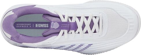K-Swiss Women's Hypercourt Express 3 Clay Tennis Shoe, White Purple Haze Lunar Rock, 10 in Saudi Arabia