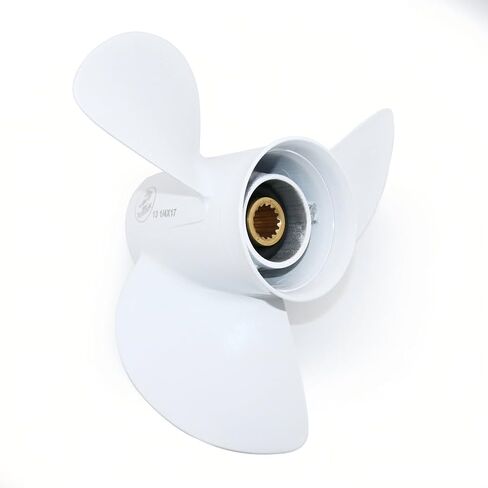 13 1/4x17 Pitch Outboard Propeller 15 Spline Tooth Compatible with Yamaha T50 T60 60HP F70 70HP F75 75HP 80HP F80 85HP 90HP F90 F100 F115 130HP Outboards, 3 Blade, 4.25" Gearcase, Aluminum,RH in Kuwait